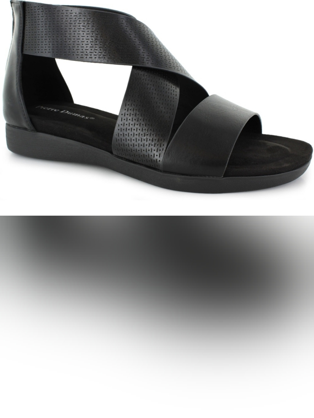 Pierre Dumas Black Crisscross Perforated Sandal